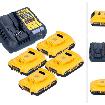 DeWalt DCB 1104 D4 Akku Starter Set 12 V / 18 V 4x Akku 2,0 Ah + DCB 1104 Ladegerät