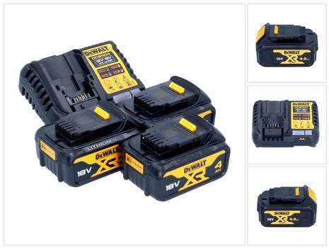 DeWalt DCB 1104 M3 set de arranque de batería 12 V / 18 V 3x baterías 4,0 Ah + cargador DCB 1104