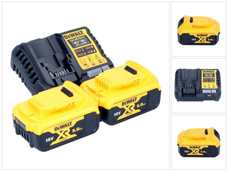 DeWalt DCB 1104 P2 Kit de démarrage sans fil 12 V / 18 V 2x batterie 5,0 Ah + chargeur DCB 1104