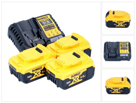 DeWalt DCB 1104 P3 Battery Starter Set 12 V / 18 V 3x battery 5.0 Ah + DCB 1104 charger