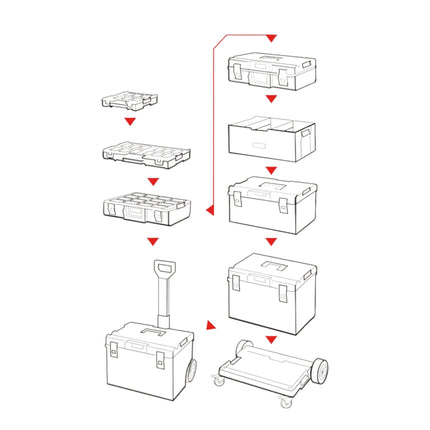 Toolbrothers RHINO XXL maletín de herramientas ECO Basic altura L 38 l IP66 con separadores extraíbles
