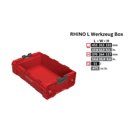 Toolbrothers RHINO L otwarta skrzynka narzędziowa ULTRA 9 l - Podstawa do skrzynki narzędziowej RHINO L EXTENDER