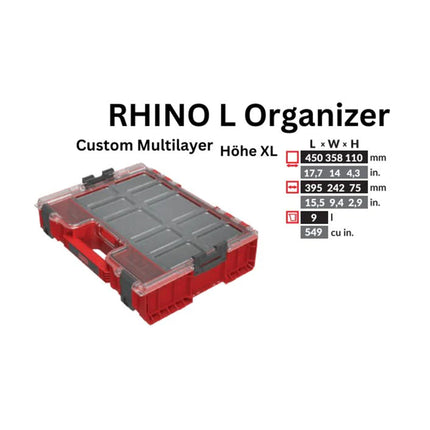 Toolbrothers RHINO L Organizer ULTRA Höhe XL Custom Multilayer 9 l IP54