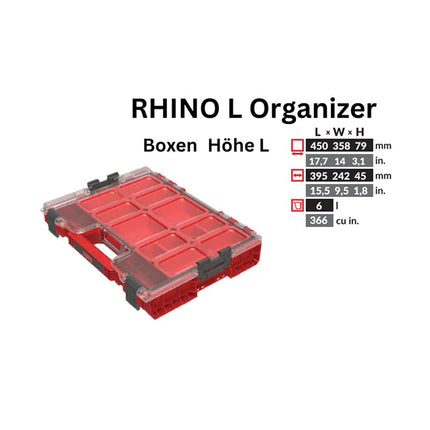 Toolbrothers RHINO L Organizer ULTRA altura L cajas 6 l IP54 con cajas extraíbles