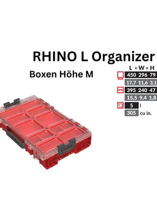 Toolbrothers RHINO L organizer ULTRA wysokość M skrzynki 452 x 296 x 79 mm 5 l możliwość sztaplowania IP54