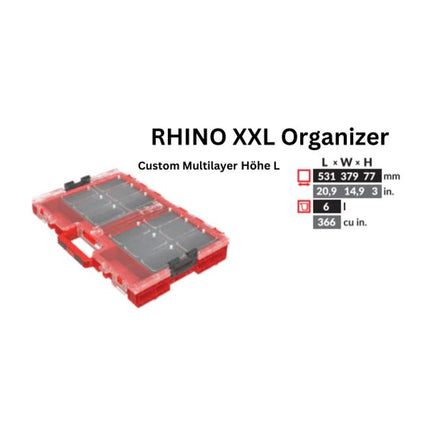 Toolbrothers RHINO XXL Organizer ULTRA Höhe L Custom Multilayer 6 l IP66