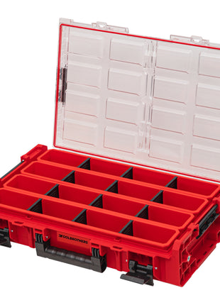 Toolbrothers RHINO XXL organizer ULTRA wysokość XL pudełka+ niestandardowe sztaplowanie 582 x 387 x 131 mm 13,5 l IP66 z 4 wkładkami i 12 przegrodami