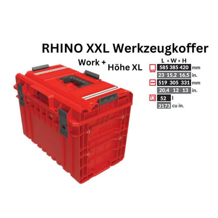 Toolbrothers RHINO XXL maletín de herramientas ULTRA Work+ altura XL 52 l IP66 con separadores extraíbles