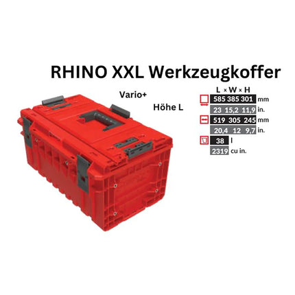 Toolbrothers RHINO XXL walizka narzędziowa ULTRA Vario+ wysokość L 38 l IP66 z wyjmowanymi przegrodami