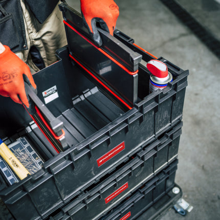 Toolbrothers RHINO XXL Werkzeug Box ECO Custom 35 l stapelbar mit herausnehmbaren Trennwänden