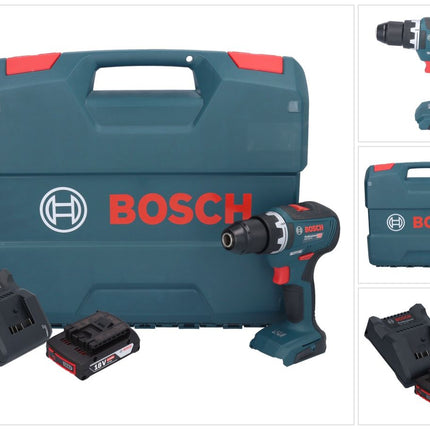 Bosch GSR 18V-55 Professional cordless drill driver 18 V 55 Nm brushless + 1x rechargeable battery 2.0 Ah + charger + L-case