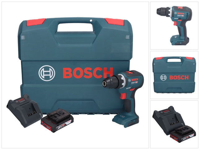 Bosch GSR 18V-55 Taladro atornillador a batería profesional 18 V 55 Nm sin escobillas + 1x acumulador 2,0 Ah + cargador + maletín en L