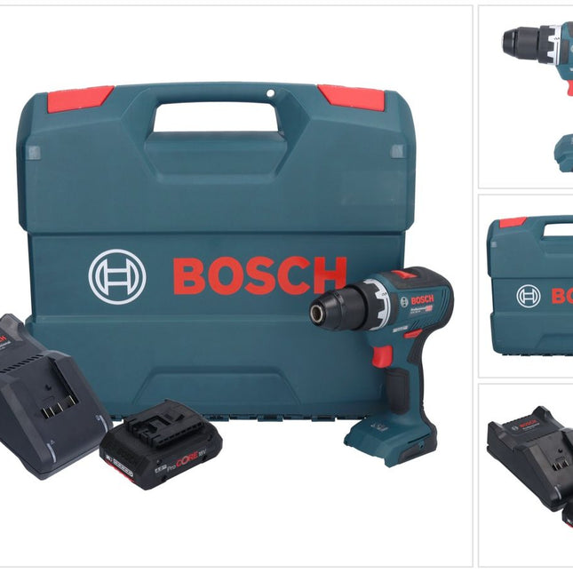 Bosch GSR 18V-55 Taladro atornillador a batería profesional 18 V 55 Nm sin escobillas + 1x acumulador ProCORE 4,0 Ah + cargador + maletín en L