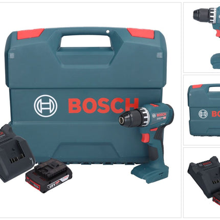 Bosch GSR 18V-45 Taladro atornillador inalámbrico profesional 18 V 45 Nm sin escobillas + 1x batería 2,0 Ah + cargador + maletín L