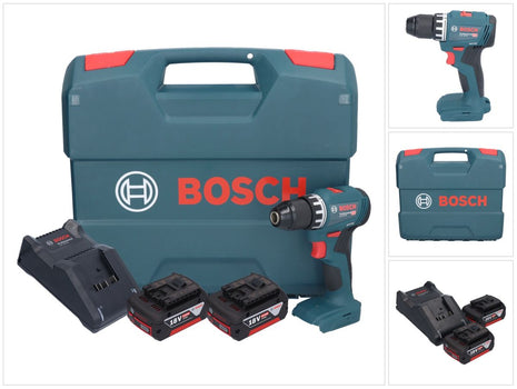 Bosch GSR 18V-45 Professional Akku Bohrschrauber 18 V 45 Nm Brushless + 2x Akku 5,0 Ah + Ladegerät + L-Case