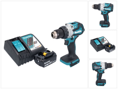 Makita DHP 489 RM1 cordless impact drill 18 V 73 Nm brushless + 1x rechargeable battery 4.0 Ah + charger