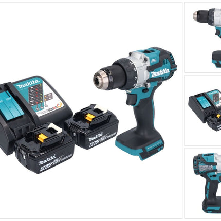 Makita DHP 489 RG trapano a percussione a batteria 18 V 73 Nm brushless + 2x batteria ricaricabile 6,0 Ah + caricabatterie