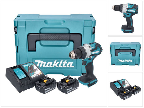 Trapano a percussione a batteria Makita DHP 489 RFJ 18 V 73 Nm senza spazzole + 2x batteria ricaricabile 3,0 Ah + caricabatterie + Makpac