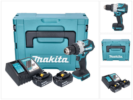 Makita DHP 489 RMJ Perceuse-visseuse à percussion sans fil 18 V 73 Nm Brushless + 2x batterie 4,0 Ah + chargeur + Makpac