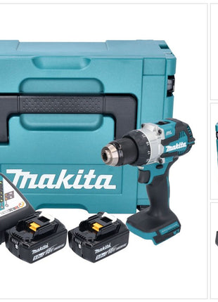 Makita DHP 489 RTJ cordless impact drill 18 V 73 Nm brushless + 2x rechargeable battery 5.0 Ah + charger + Makpac