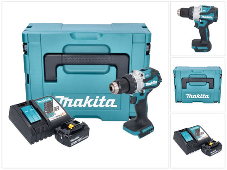 Makita DHP 489 RG1J Perceuse-visseuse à percussion sans fil 18 V 73 Nm Brushless + 1x batterie 6,0 Ah + chargeur + Makpac