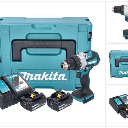 Makita DHP 489 RGJ trapano a percussione a batteria 18 V 73 Nm brushless + 2x batteria ricaricabile 6,0 Ah + caricabatterie + Makpac