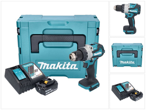 Makita DDF 489 RF1J taladro atornillador inalámbrico 18 V 73 Nm sin escobillas + 1x batería 3,0 Ah + cargador + Makpac