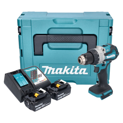 Makita DDF 489 RMJ cordless drill driver 18 V 73 Nm brushless + 2x rechargeable battery 4.0 Ah + charger + Makpac