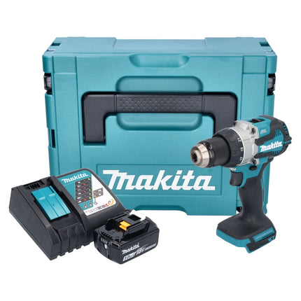 Taladro atornillador a batería Makita DDF 489 RT1J 18 V 73 Nm sin escobillas + 1x batería recargable 5,0 Ah + cargador + Makpac
