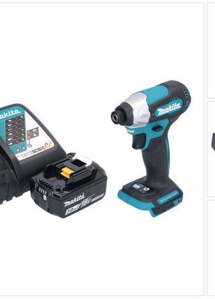 Makita DTD 157 RF1 Atornillador de impacto inalámbrico 18 V 140 Nm 1/4" sin escobillas + 1x batería 3,0 Ah + cargador