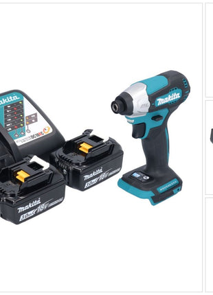 Avvitatore a impulsi a batteria Makita DTD 157 RF 18 V 140 Nm 1/4" brushless + 2x batteria ricaricabile 3,0 Ah + caricabatterie