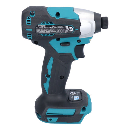Makita DTD 157 RF cordless impact wrench 18 V 140 Nm 1/4" brushless + 2x rechargeable battery 3.0 Ah + charger