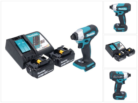 Makita DTD 157 RM cordless impact wrench 18 V 140 Nm 1/4" brushless + 2x rechargeable battery 4.0 Ah + charger