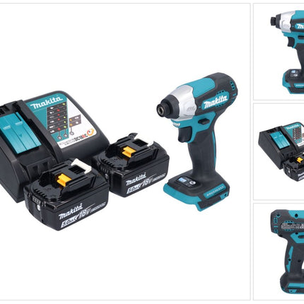 Avvitatore a impulsi a batteria Makita DTD 157 RT 18 V 140 Nm 1/4" brushless + 2x batteria ricaricabile 5,0 Ah + caricatore