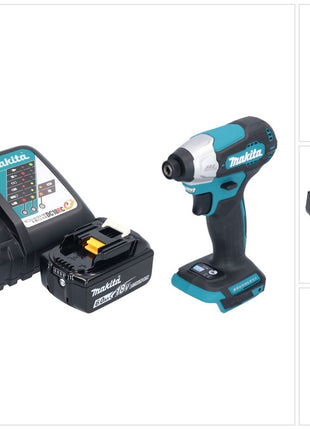 Makita DTD 157 RG1 akumulatorowy klucz udarowy 18 V 140 Nm 1/4" bezszczotkowy + 1x akumulator 6,0 Ah + ładowarka