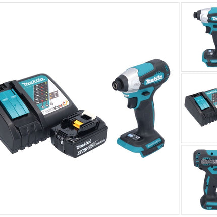 Avvitatore a impulsi a batteria Makita DTD 157 RG1 18 V 140 Nm 1/4" brushless + 1x batteria ricaricabile 6,0 Ah + caricabatterie