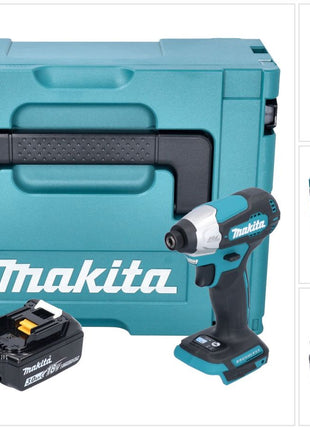 Makita DTD 157 F1J Clé à choc sans fil 18 V 140 Nm 1/4'' Brushless + 1x batterie 3,0 Ah + Makpac - sans chargeur