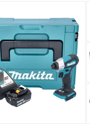 Makita DTD 157 RF1J Clé à choc sans fil 18 V 140 Nm 1/4'' Brushless + 1x batterie 3,0 Ah + chargeur + Makpac