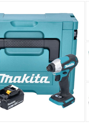 Avvitatore a impulsi a batteria Makita DTD 157 M1J 18 V 140 Nm 1/4" brushless + 1x batteria ricaricabile 4,0 Ah + Makpac - senza caricabatteria