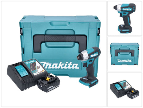 Makita DTD 157 RM1J cordless impact wrench 18 V 140 Nm 1/4" brushless + 1x rechargeable battery 4.0 Ah + charger + Makpac