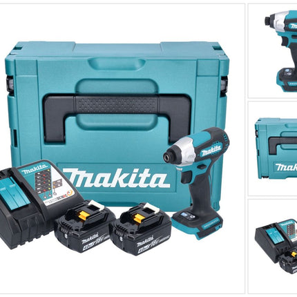Avvitatore a impulsi a batteria Makita DTD 157 RMJ 18 V 140 Nm 1/4" brushless + 2x batteria ricaricabile 4,0 Ah + caricabatterie + Makpac
