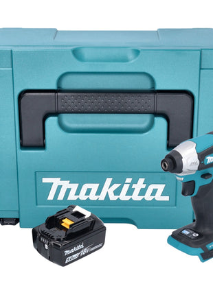 Makita DTD 157 T1J Clé à choc sans fil 18 V 140 Nm 1/4'' Brushless + 1x batterie 5,0 Ah + Makpac - sans chargeur