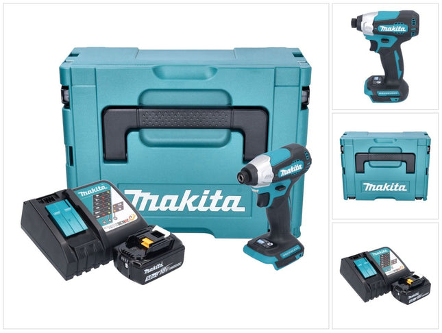 Avvitatore a impulsi a batteria Makita DTD 157 RT1J 18 V 140 Nm 1/4" brushless + 1x batteria ricaricabile 5,0 Ah + caricabatterie + Makpac