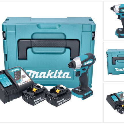Makita DTD 157 RGJ cordless impact wrench 18 V 140 Nm 1/4" brushless + 2x rechargeable battery 6.0 Ah + charger + Makpac