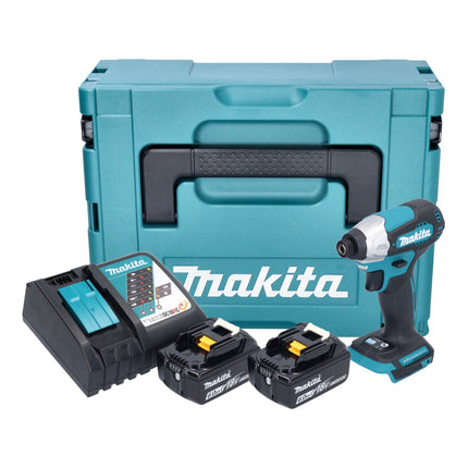 Makita DTD 157 RGJ cordless impact wrench 18 V 140 Nm 1/4" brushless + 2x rechargeable battery 6.0 Ah + charger + Makpac