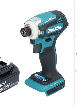 Makita DTD 172 F1 cordless impact wrench 18 V 180 Nm 1/4" brushless + 1x rechargeable battery 3.0 Ah - without charger