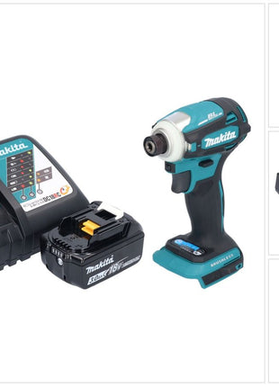 Makita DTD 172 RF1 cordless impact wrench 18 V 180 Nm 1/4" brushless + 1x rechargeable battery 3.0 Ah + charger