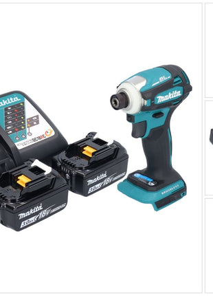 Avvitatore a impulsi a batteria Makita DTD 172 RF 18 V 180 Nm 1/4" brushless + 2x batteria ricaricabile 3,0 Ah + caricabatterie