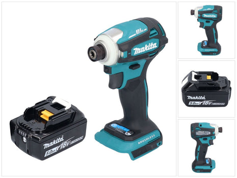 Makita DTD 172 T1 cordless impact wrench 18 V 180 Nm 1/4" brushless + 1x rechargeable battery 5.0 Ah - without charger