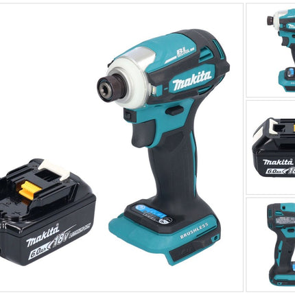 Makita DTD 172 G1 cordless impact wrench 18 V 180 Nm 1/4" brushless + 1x rechargeable battery 6.0 Ah - without charger